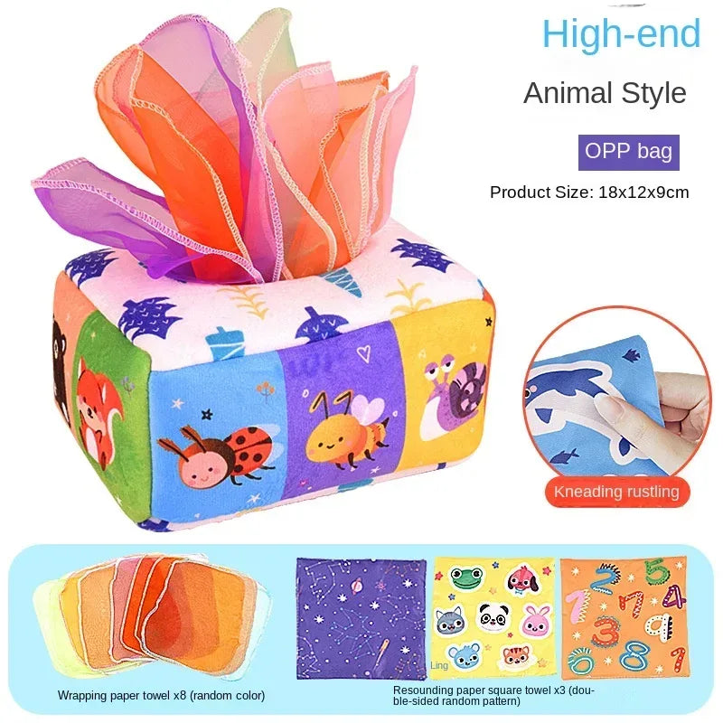 Baby Montessori Magic Tissue Box – Educational Sensory Toy - Urbizia