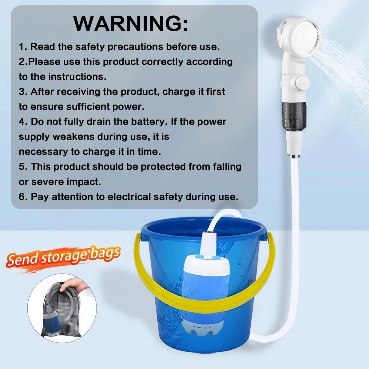 Outdoor Shower Portable Handheld Rechargeable Gentle Pet Bath Sprayer for Dogs and Cats Versatile Water Pump for Car Wash Garden Watering and Flower Care Cordless Low Energy Bath Grooming Equipment Kit
