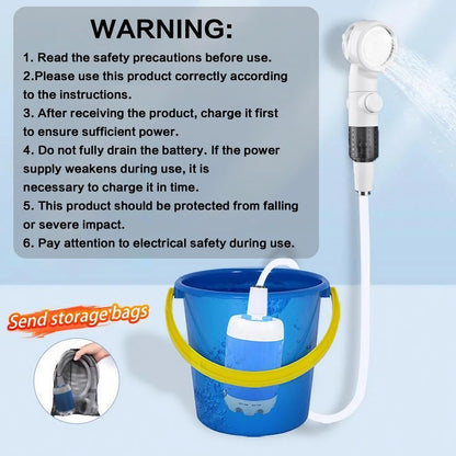 Outdoor Shower Portable Handheld Rechargeable Gentle Pet Bath Sprayer for Dogs and Cats Versatile Water Pump for Car Wash Garden Watering and Flower Care Cordless Low Energy Bath Grooming Equipment Kit