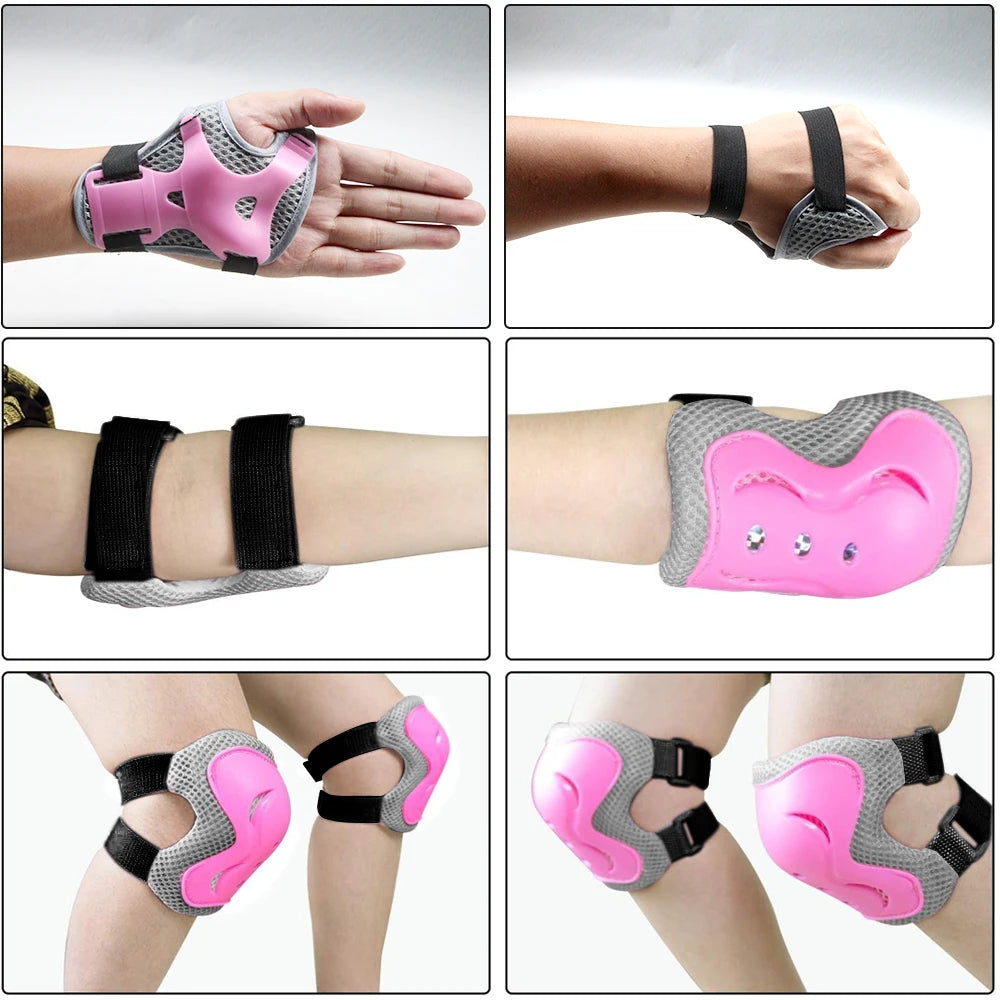 6PCS Knee & Elbow Pads Set with Wrist Guards - Multi-Sport Protective Gear for Kids/Adults - Cycling, Skating, Riding Safety