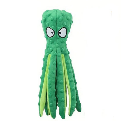 Dog Squeaky Toys Octopus - No Stuffing Crinkle Plush Dog Toys for Puppy Teething, Durable Interactive Dog Chew Toys for Small, M - Urbizia