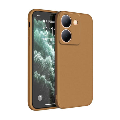 Pure Candy Phone Cover for VIVO Y36 Y27 Y78 4G 5G Luxury Shockproof Original Liquid Silicone Internal Flocking Soft Case Housing