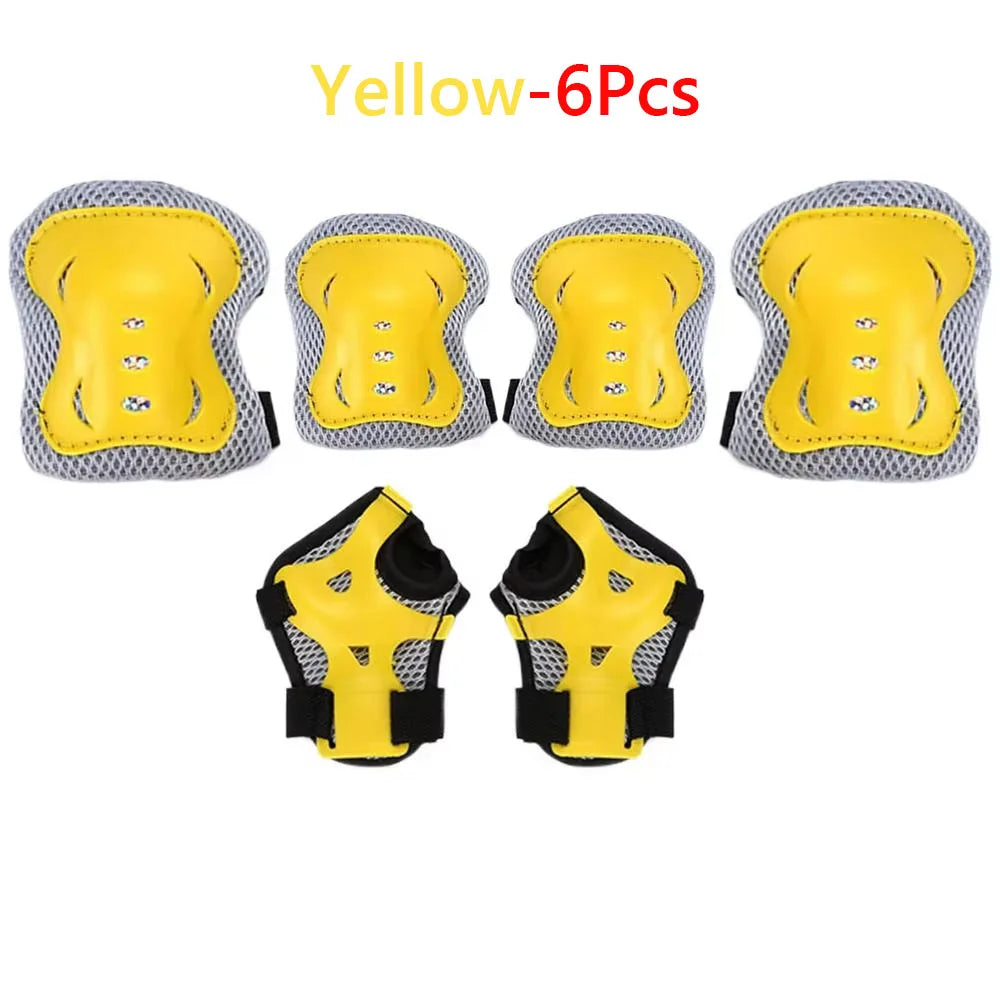 6 in 1 Knee Pads Elbow Pads with Wrist Guards for Ages 3-10, Protective Gear for Skating, Cycling, Biking,Roller Skates,Scooters
