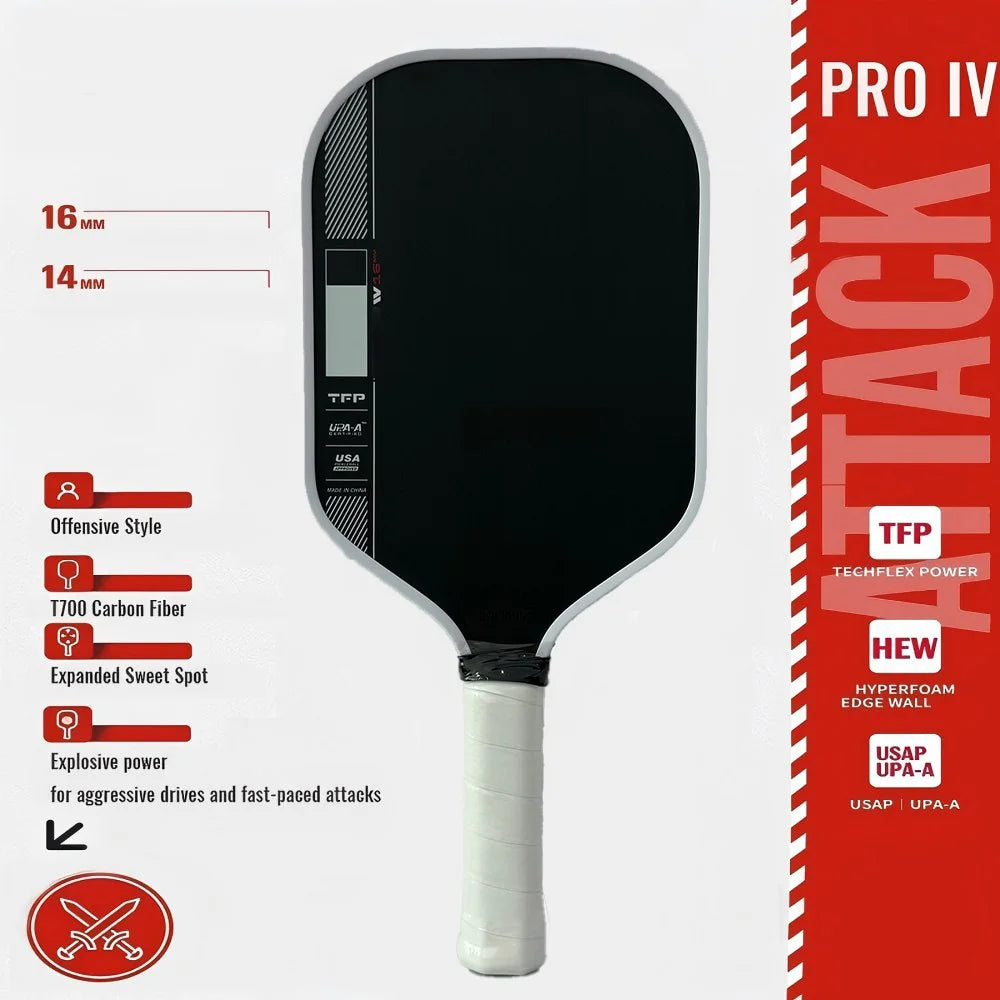 PER-Pro IV Pickleball Paddle OEM Gen 4 TFP Foam Core T700 Carbon Fiber