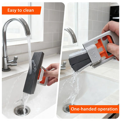 4pcs/set Handheld Mini Squeegee Sponge Cleaning Brush, Portable Multi Purpose Small Cleaner for Kitchen Counter, Sink, Window, Bathroom Tile, Stove Top