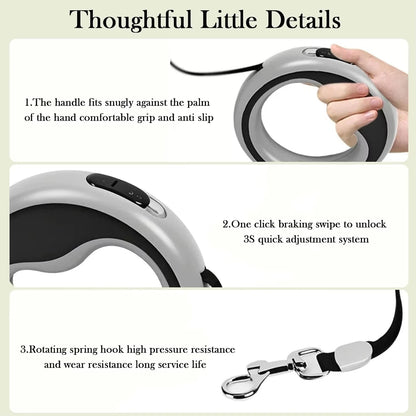 Heavy-Duty Retractable Nylon Tape Dog Leash