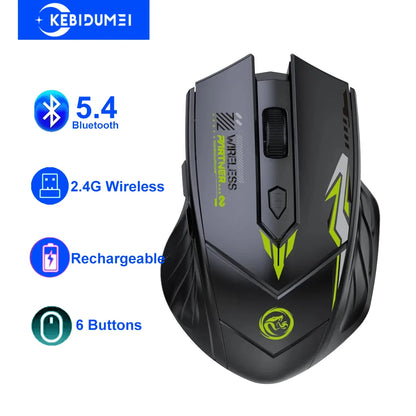 Bluetooth 5.4 Mouse Dual-Mode 2.4G Wireless Mouse 6 Buttons Gaming Mouse Office Silent Mice Rechargeable Mouse For PC Laptop