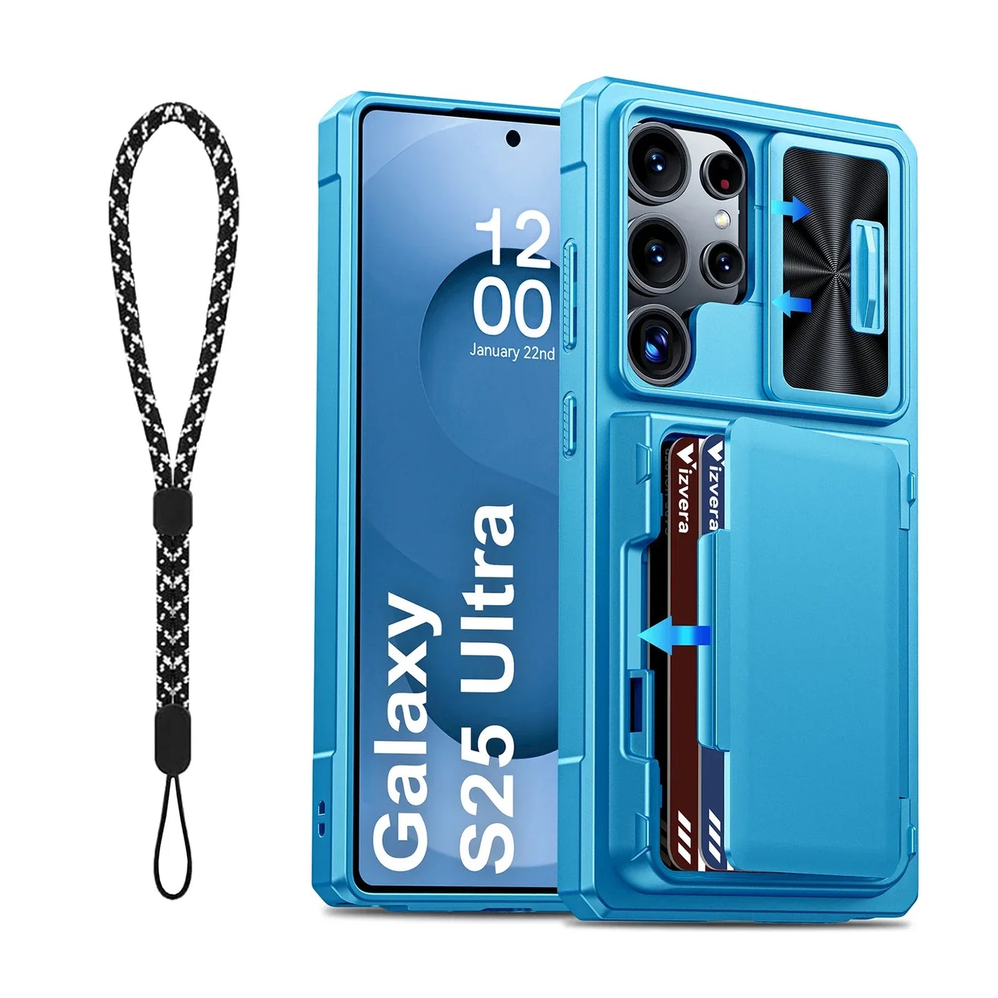 Samsung Galaxy S25 Ultra Case Wallet - Full Body Protective with Card Holder (4 Cards) Camera Cover & Kickstand for Women & Men
