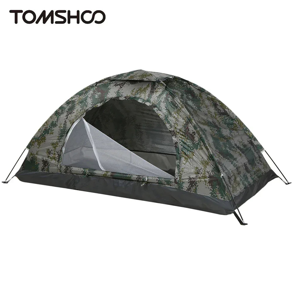 Tomshoo 1/2 Person Ultralight Camping Tent Single Layer Portable Hiking Tent Anti-UV Coating UPF 30+ for Outdoor Beach Fishing - Urbizia