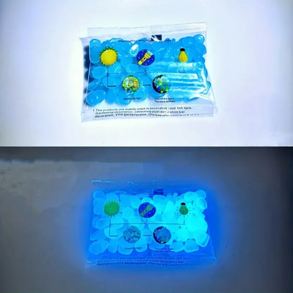 100pcs Glow In The Dark Pebbles, Resin Luminous Stones For Landscape, Garden Paths, Potted Plants, Parks, Aquarium Decor, - Urbizia