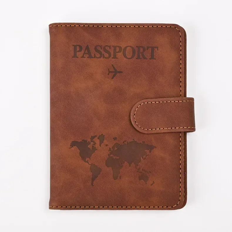 10 Colors Men Women PU Leather Travel Mad Passport Cover Holder Case Ticket Wallet with Credit Card Holder Protector Cover
