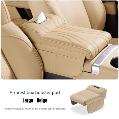 2026 New Universal Memory Foam Car Armrest Booster Pad with Storage Pocket Comfort Cushion for Driver Auto Interior Accessories