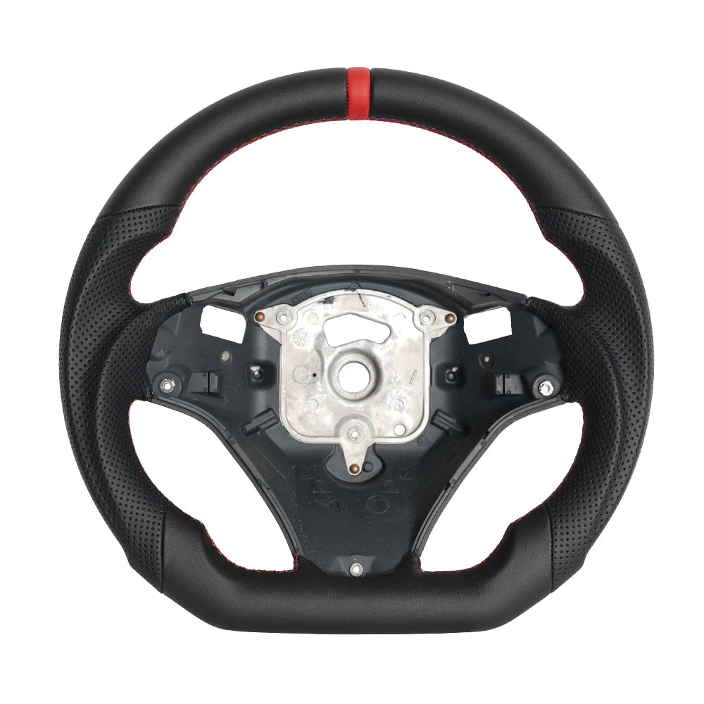 Full Leather Steering Wheel For BMW E90 E91 E92 E93 E89 328i 335i 325i 2005-2012 Steering Wheel Flat Bottom With Paddle Holes
