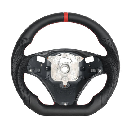 Full Leather Steering Wheel For BMW E90 E91 E92 E93 E89 328i 335i 325i 2005-2012 Steering Wheel Flat Bottom With Paddle Holes