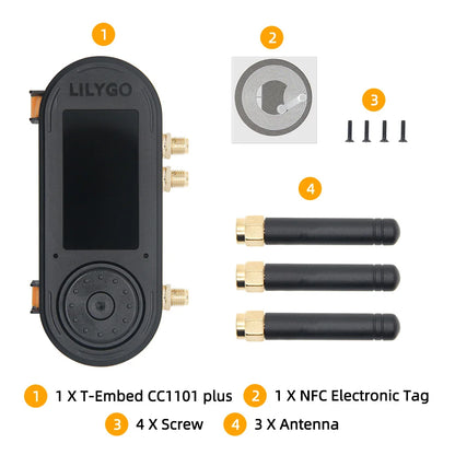 LILYGO® T-Embed ESP32-S3 CC1101 Low-Power Sub-1 GHz RF Transceiver PN532 NFC RFID I2C Module LCD Board Built-in Battery 1300mAh