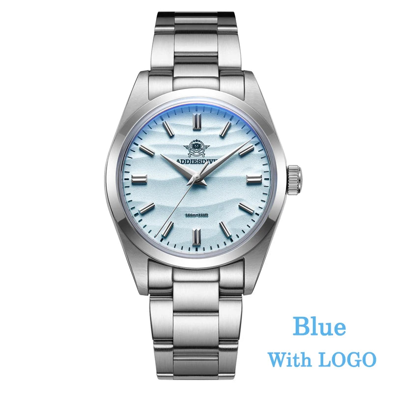 ADDIESDIVE Hot Sale AD2030 Quartz Watch Simple 10Bar Steel Dive Wristwatch Bubble Mirror Pot Cover Glass Sports 36mm Men Watches