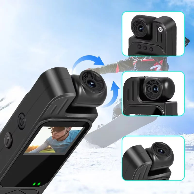 Mini Pocket Camera with Screen, Portable Recorder, Audio and Video Recording, Back Clip, High-Definition Infrared Night Vision