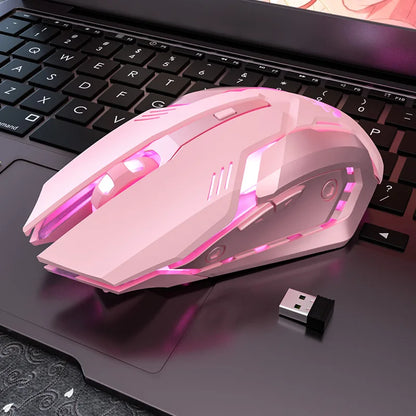 Gaming Mute Mouse Cute RGB Gamer 6 Buttons Mice Optical Office Computer Mouse For Desktop Laptop Ergonomic Game Mouse