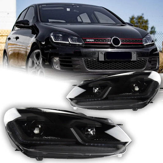 AKD Car Styling LED Head Lamp for Volkswagen Golf 6 Headlights 2009-2012 GOLF VI MK6 LED Headlight DRL Signal Lamp Automotive Accessories