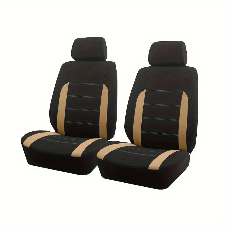 AUTO PLUS Sports Universal Polyester Car Seat Cover Set Fit Most Car Plain Fabric Bicolor Stylish Car Accessories Seat Protector