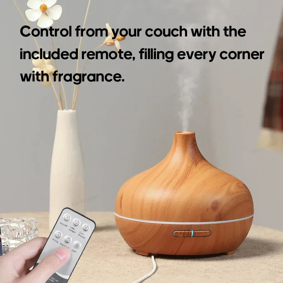Wood Grain Aromatherapy Diffuser USB Humidifier Desktop Air Purifier Aroma Cool Mist Difusor/Essential oil set - Urbizia