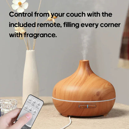 Wood Grain Aromatherapy Diffuser USB Humidifier Desktop Air Purifier Aroma Cool Mist Difusor/Essential oil set - Urbizia