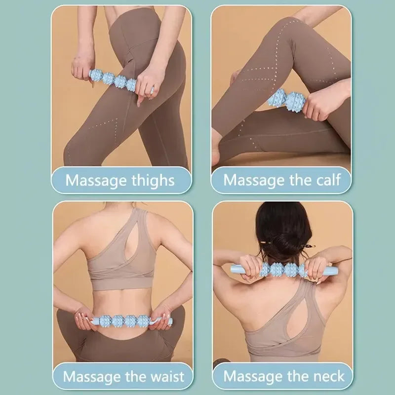 Thin Leg Massage Stick Wolf Teeth Stick Roller Fitness Fascia Stick Leg Muscle Relaxation Roller Calf Yoga Stretcher - Urbizia