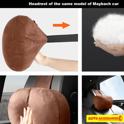 Car Headrest Neck Support Pillow – Maybach Design, Soft & Adjustable - Urbizia