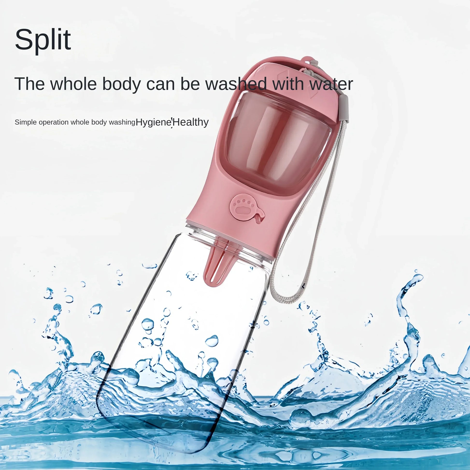 Dog Cat Portable Feeding and Watering Supplies Portable Food Grade Material Dog Travel Pet Water Cup Bottle With Food Dispenser - Urbizia