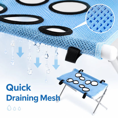 Pet Bathing Hammock Stand Foldable Dog Cat Grooming Drying Table Breathable Mesh Bath Helper for Small Pets