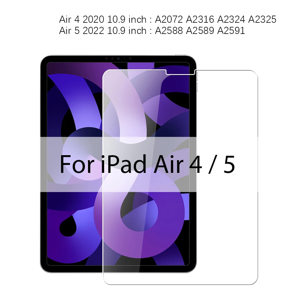 Tempered Glass For iPad 10th 9th Generation A16 Pro 12.9 11 13 2025 Screen Protector For ipad Air 4 5 Mini 6 7 7th 8th 10.2 Film