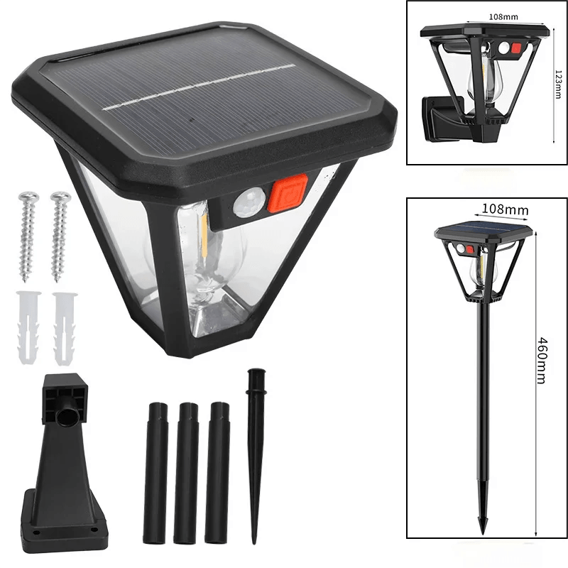 Solar Motion Sensor Light Outdoor LED Waterproof Lawn Street Garden Villa Porch Wall Mounted and Plug-in Dual-Purpose Camping