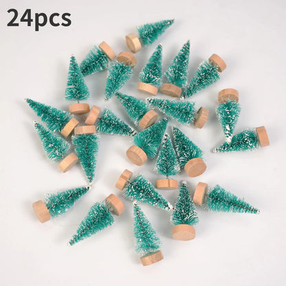 Mini Sisal Snow Frost Christmas Trees – 24pcs