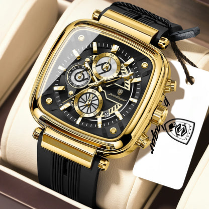 POEDAGAR Luxury Watch For Men Calendar Luminous Waterproof Man Clock Male Chronograph Silicone Sports Men's Quartz Watches Reloj