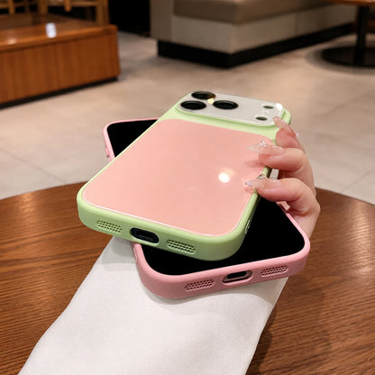 Fashion Dopamine Color-Block Phone Case, Tri-Color Shockproof Protective Cover with Anti-Fingerprint Finish, Raised Camera Lens Protection and Covered Buttons, Compatible With iPhone 13/14/15/16/17/18 Pro Max, Air, Pro and Pl