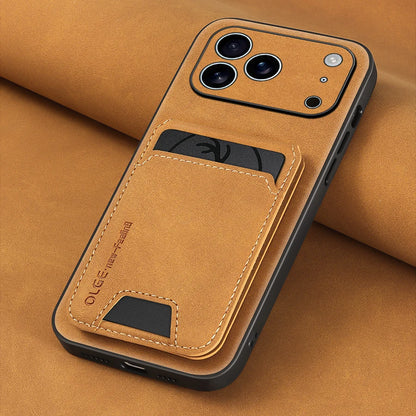 Luxury Synthetic Leather Card Bag Holder phone Case for iPhone 17 16 E 15 13 14 Pro Max Leather Card Slot Bag Protective Cover
