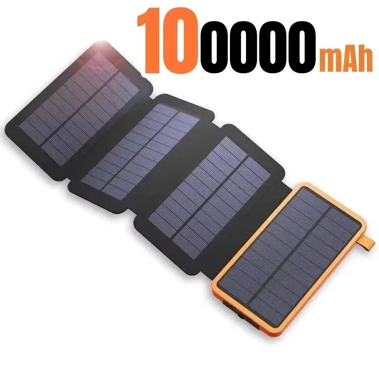 200000mAH Solar Power Bank Folding Solar Panels 5V 2A USB Output Portable Outdoor Camping Sun Power For IPhone Android