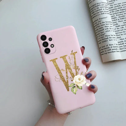 Flower Alphabet Soft TPU Case for Samsung Galaxy A Series