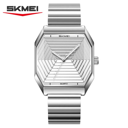 SKMEI 9393 Fashion Quartz Watch Unique Design Stainless Steel Men's Wristwatches Elegant Watches for Men relógios masculino