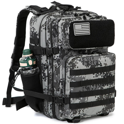 45L Tactical Backpack survival Bag Hunting MOLLE Backpack GYM For Men EDC Outdoor Hiking Rucksack Witch Bottle Holder