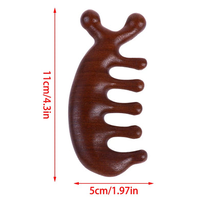 Wooden Massage Comb Head Meridian Scalp Combs Face Eye Shoulder Neck Scraping Treatment Hair Loss Anti-static Wide Tooth Comb