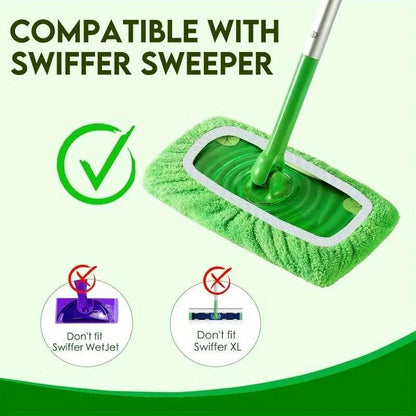 4 Reusable Mop Pads with High Water Absorption and Ultra-fine Fiber Cleaning Pads That Can Firmly Adhere To Most Standard Mops