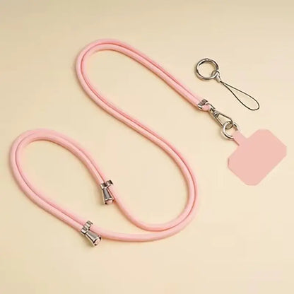 Universal Adjustment Phone Lanyard Solid Color Polyester Necklace Strap Long Hanging Rope With Clip Anti-Lost Crossbody Lanyard