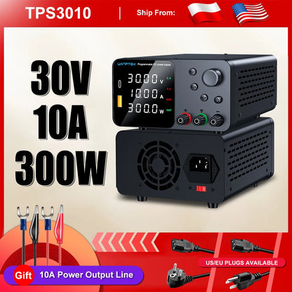 Wanptek DC Lab Power Supply 30V 10A  60V 5A  Adjustable Voltage Regulator Preset Voltage Current Dual Input Voltage 220V/110V