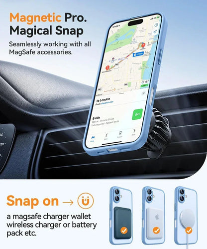 Magnetic Matte Translucent Armor Shockproof Case For iPhone 17 16 15 14 13 12 11 Pro Max Plus Magsafe Wireless Charge Cover2026