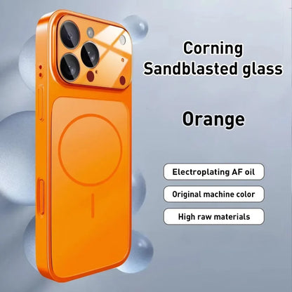 Original Glass Nano Matte Case For iPhone 17 Pro Max Air 16 15 14 13 12 11 Magnetic for Magsafe Wireless Charging Armor Funda