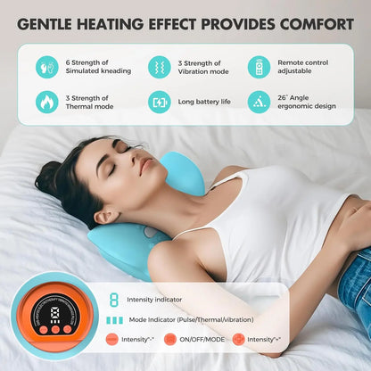 Rechargeable Portable Neck Massager Pillow3-in-1 Shiatsu Neck & Back Massager with Remote Control - Heat/Vibration/Deep Tissue