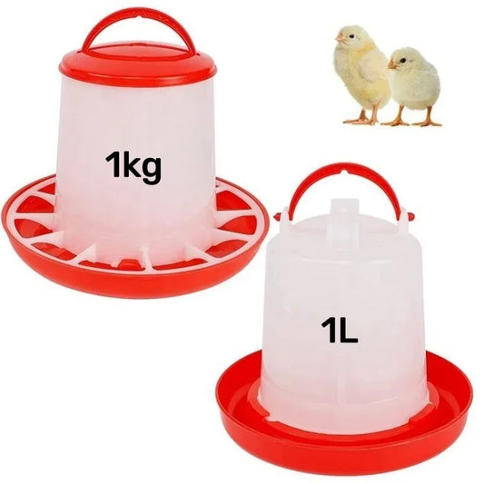 1L/1kg Poultry Chicken Feeder And Waterer Water Food Bucket Dispenser Automatic Birds Chick Waterer Feeding Livestock Supply