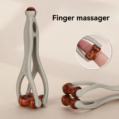 Finger Massager Dual-Row Roller Design Easy Use Relieve Finger Fatigue Promote Blood Circulation Portable Roller Finger Massager
