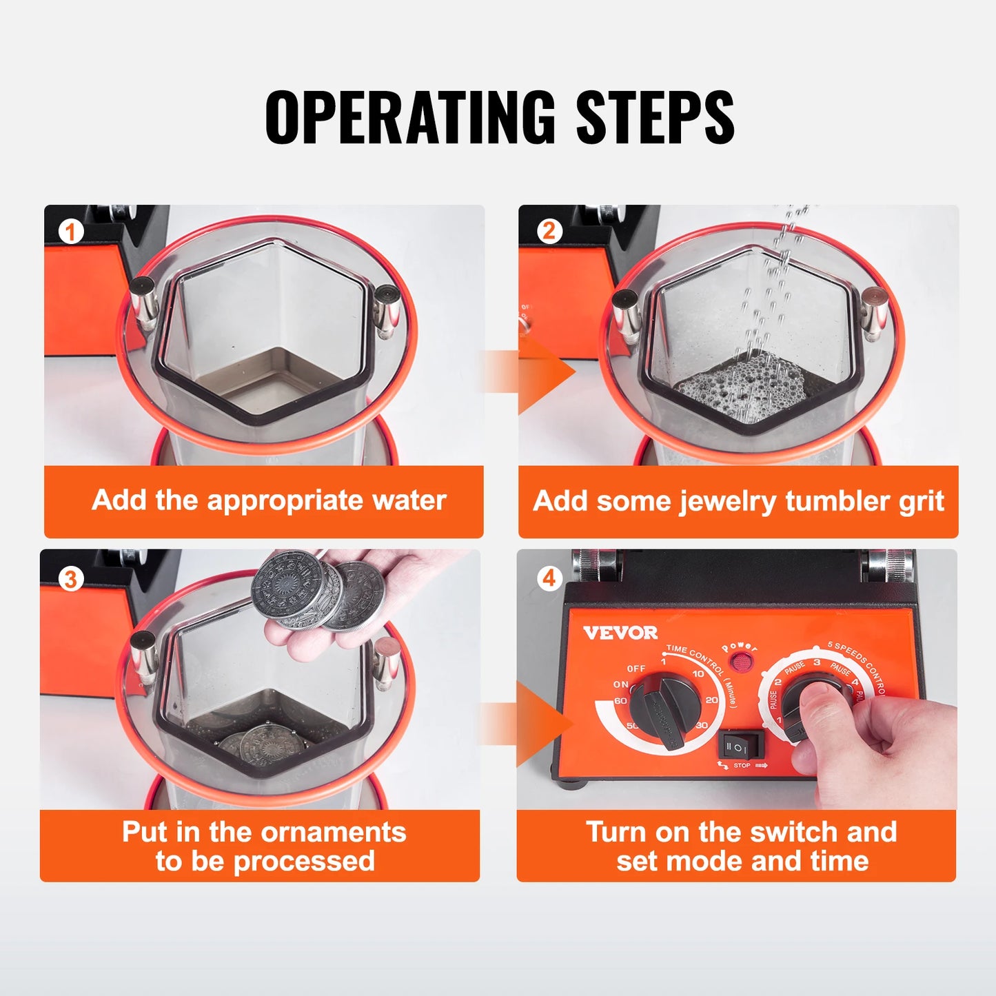 SucceBuy 3kg 5kg Rotary Tumbler Surface Polisher Jewelry Drum Polishing Machine Gem DIY Mini-Tumbler Finishing Tools